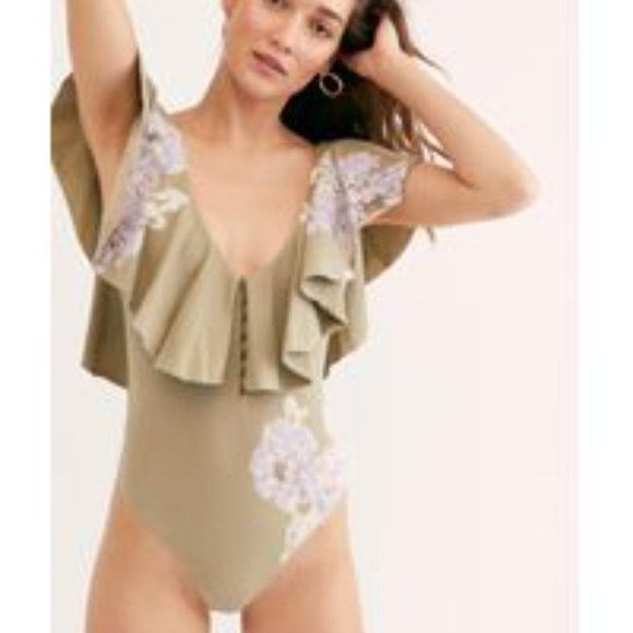 1️⃣4️⃣Free People New With Tags Floral Matilda Bodysuit - Picture 2 of 4